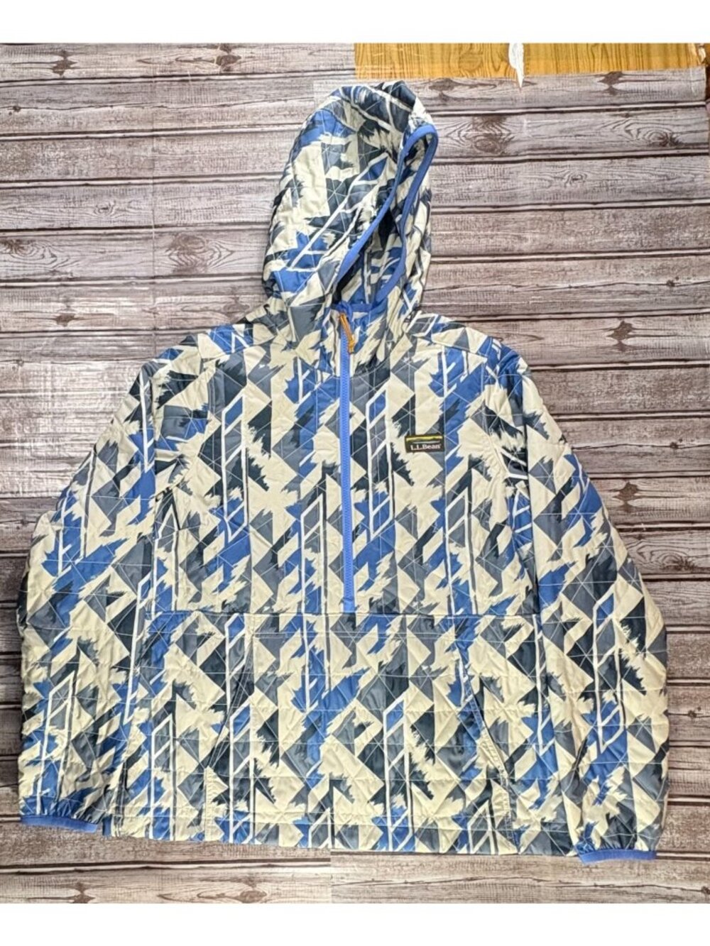 LL Bean Katahdin Insulated Pullover 505292 PrimaLoft Hooded sz M NWT multicolor